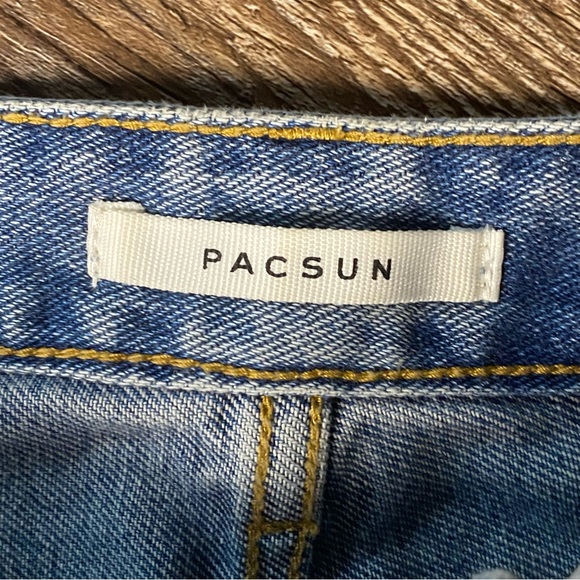 Pacsun Jeans Cargo 90' BF CARPENTER Women 27 Bleach Look Sides Baggy Straight - Picture 2 of 9